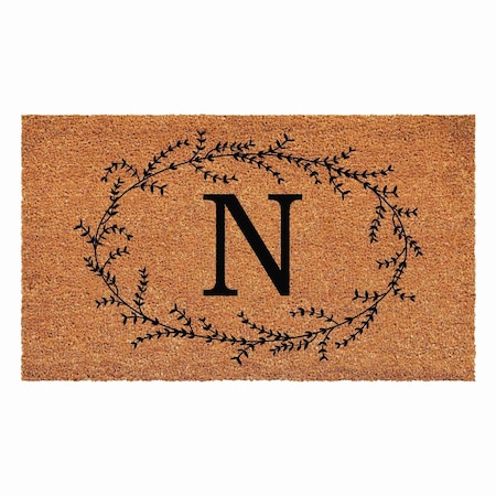 Calloway Mills Monogram Door Mat, Black, Natural, 24 in W x 36 in L 108362436N